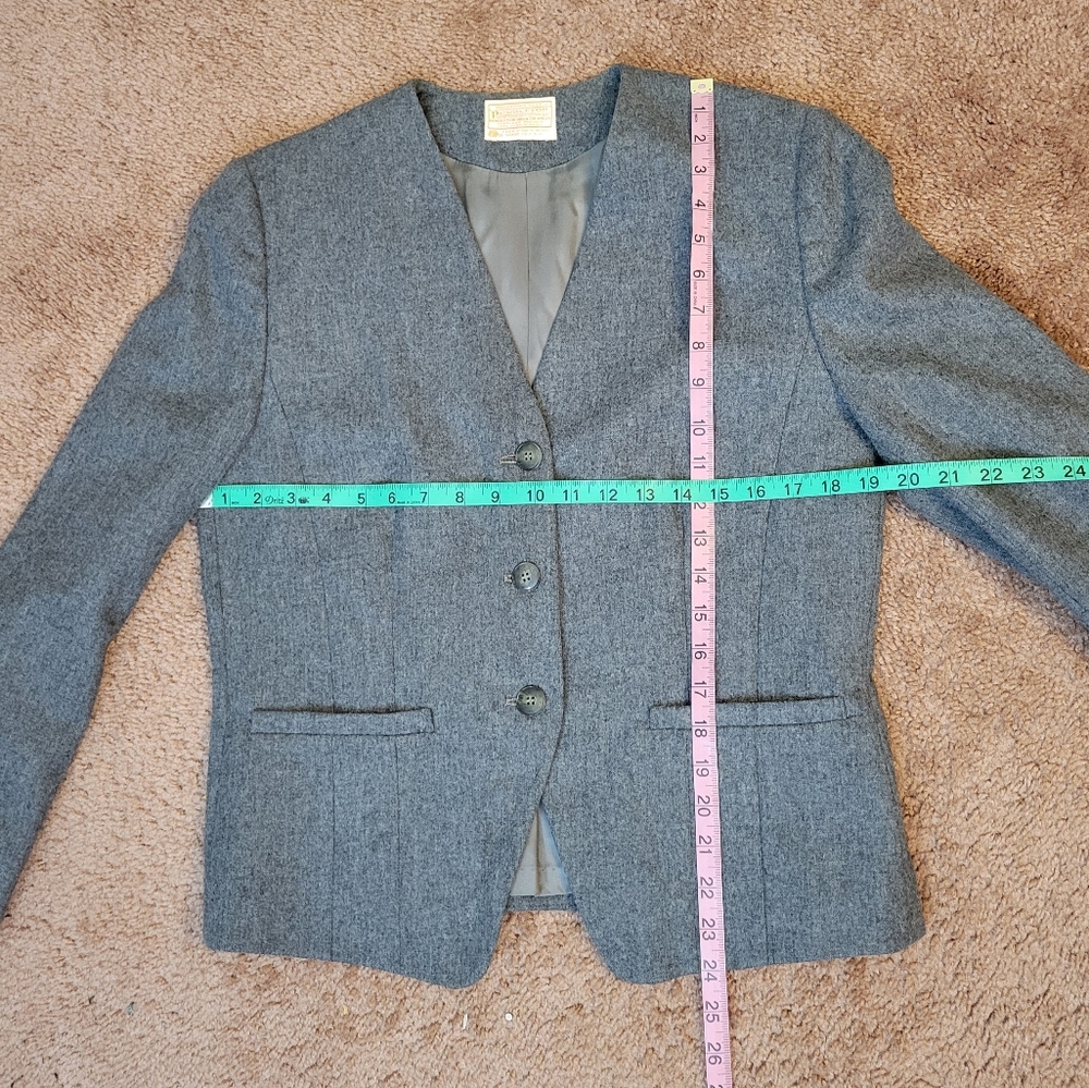 Pendleton Gray Wool 3 Button Blazer Jacket Women … - image 6
